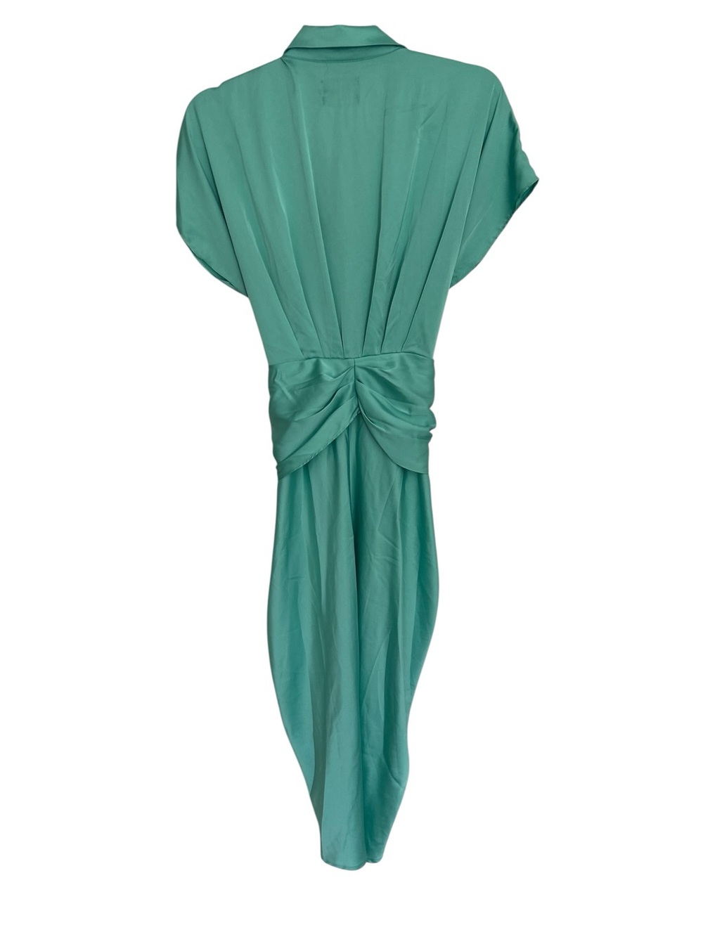 DO+BE‎ Women’s NWT Turquoise Satin Tie-Front Shirt Dress Sz M - Picture 2 of 7